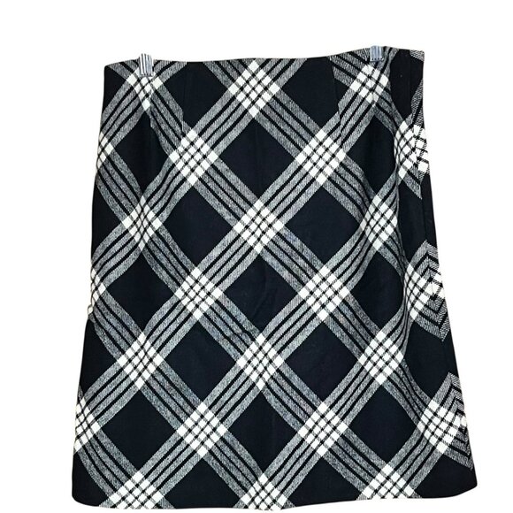 Talbots Dark Academia Wool Plaid Mini Skirt Womes Size 8 Clueless Preppy Office - Picture 2 of 5